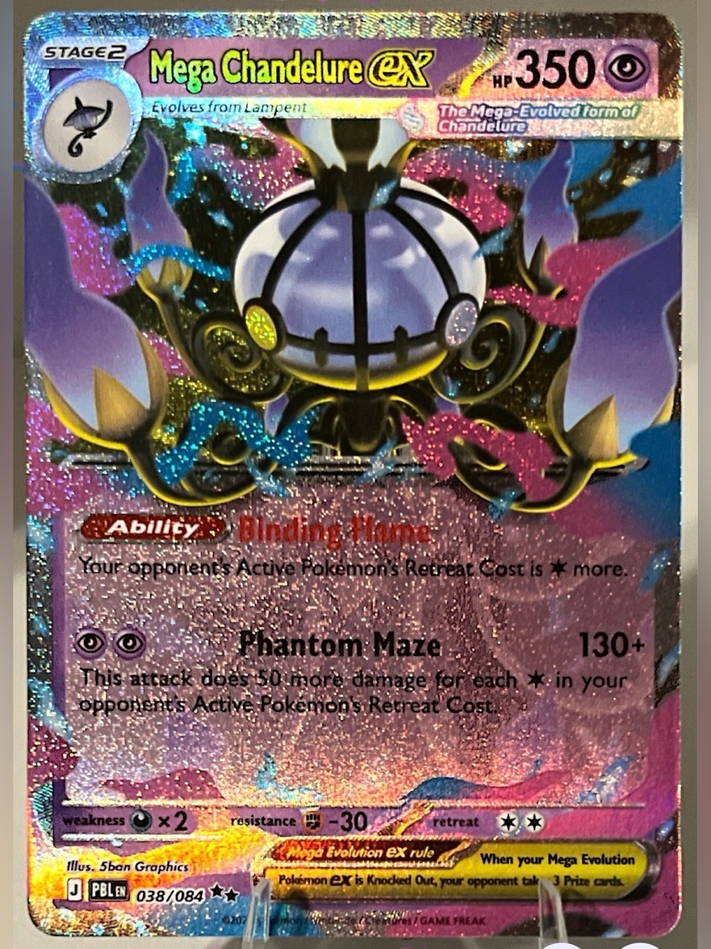 Pokémon TCG: Pitch Black - MEGA CHANDELURE EX 038/084 NM